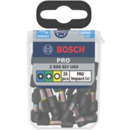 Bosch Pro 1/4" Hex Shank Mixed Impact Screwdriver Bits 25 Pieces