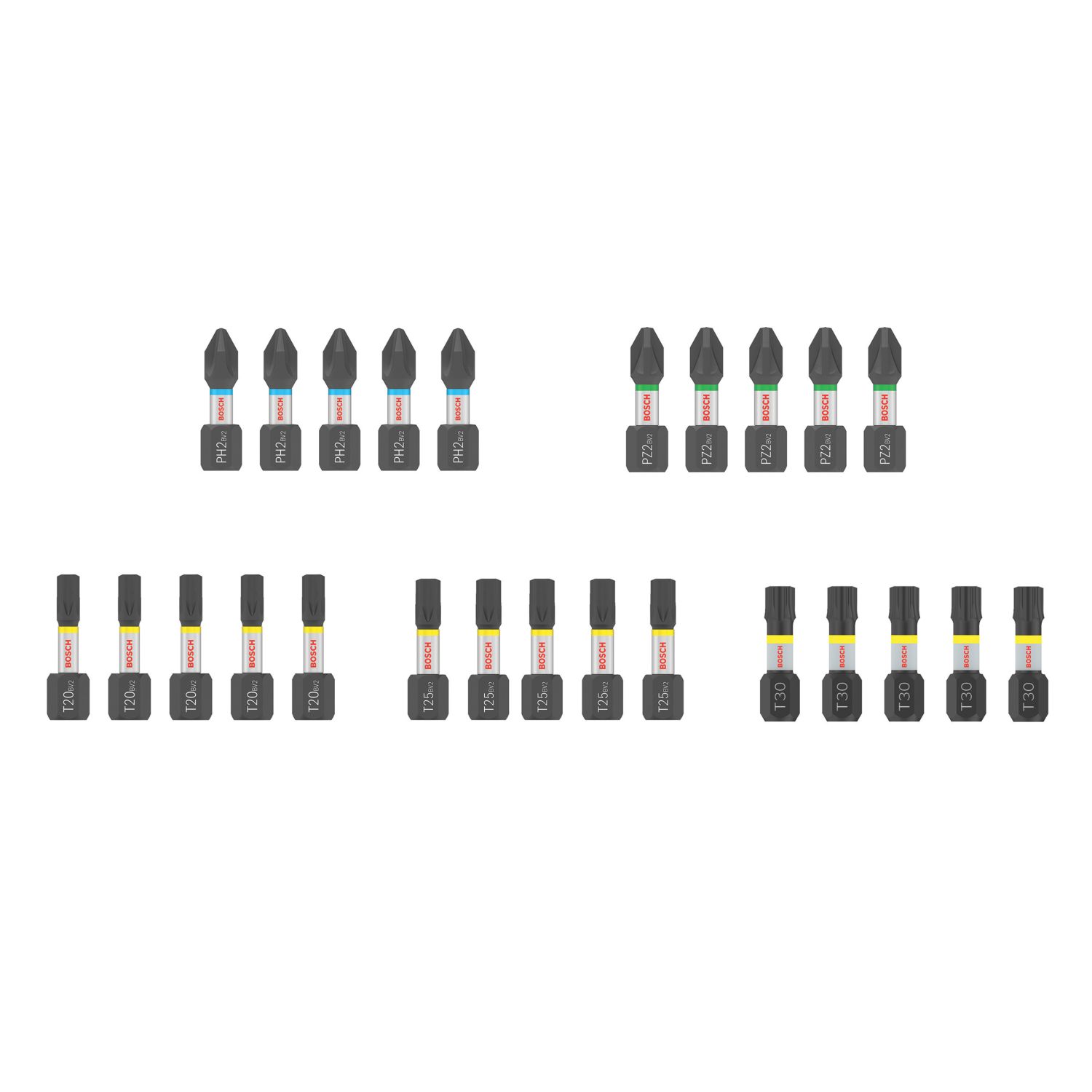 Bosch Pro 1/4" Hex Shank Mixed Impact Screwdriver Bits 25 Pieces (409AK)