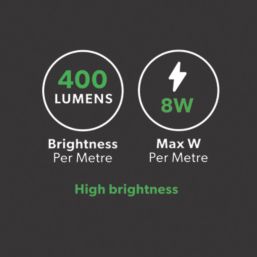 4lite LiteGlo Indoor & Outdoor 5m LED RGB COB Strip Light Kit 8W 400lm