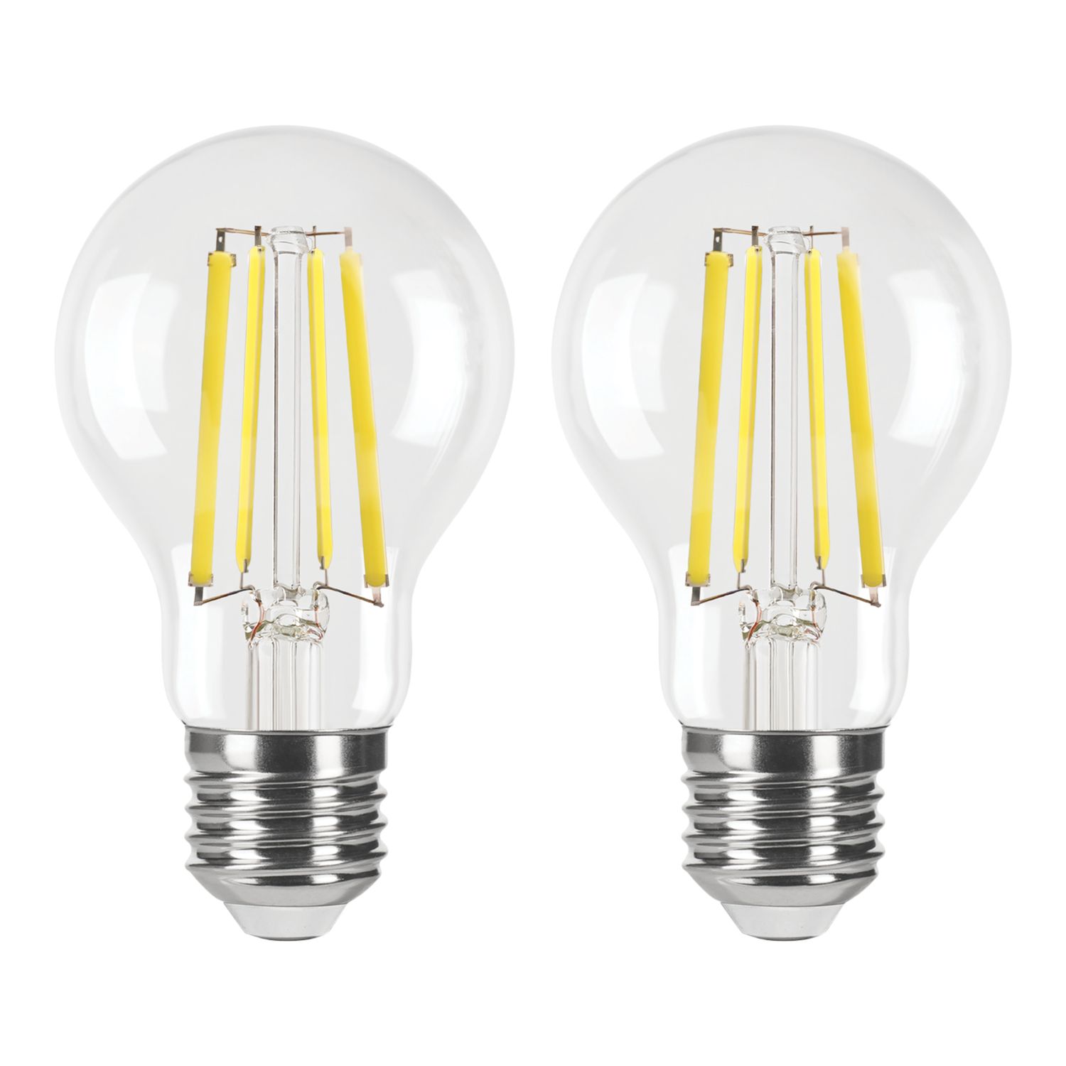 LAP E27 A60 LED Light Bulb Clear 806lm 3.8W 2 Pack (409CF)