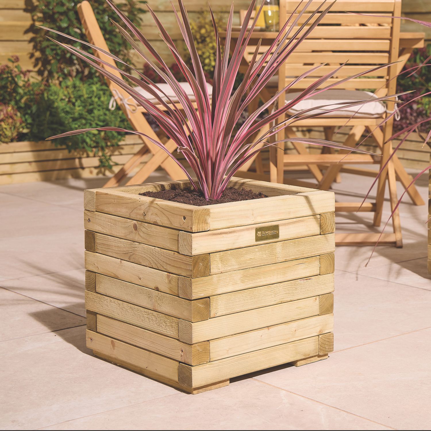 Rowlinson Square Planter Natural 40cm x 40cm x 37cm (409CL)