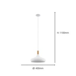Eglo Sabinar Large Shade Pendant Light White