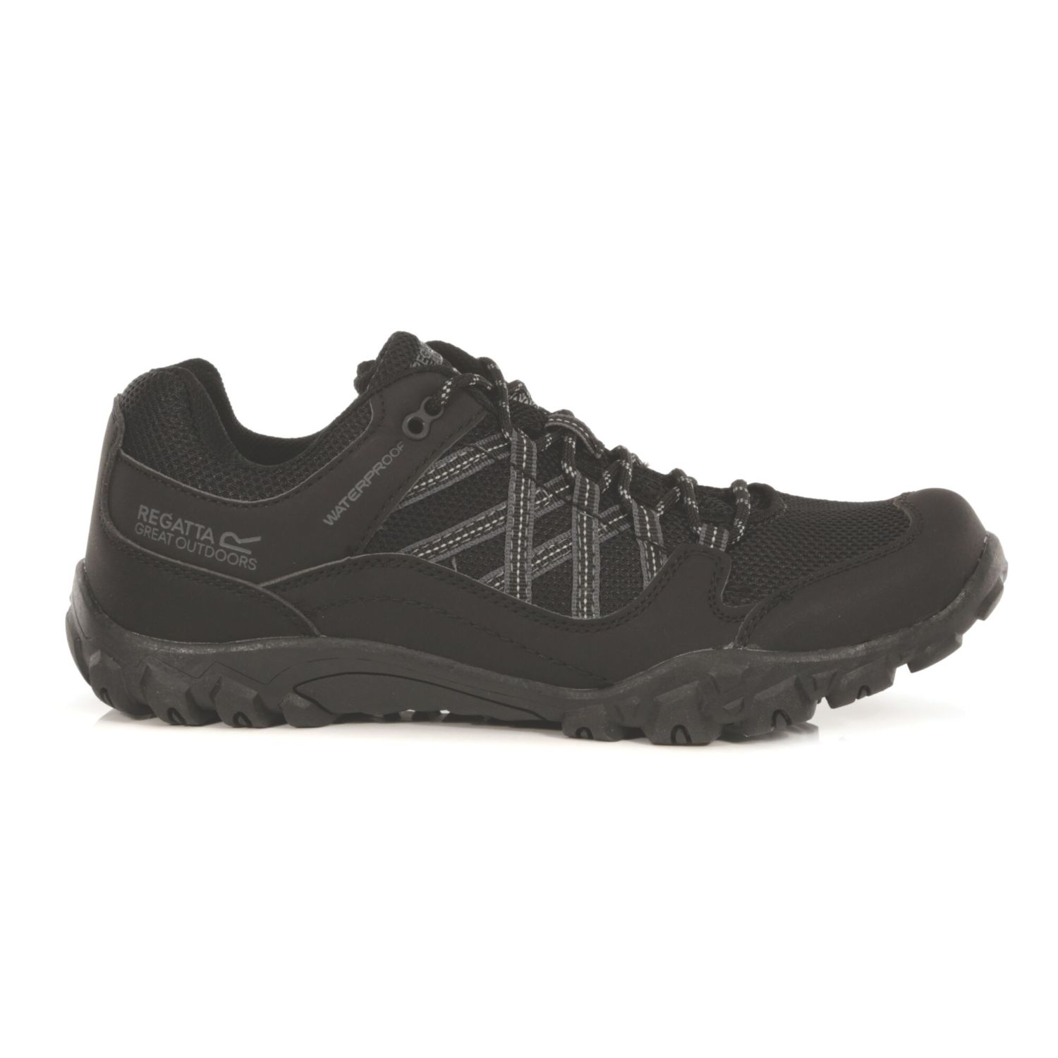 Regatta Edgepoint III Size 10 Black/Granite Waterproof Non Safety Shoes (409JU)