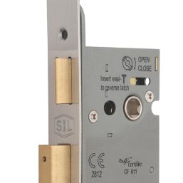Smith & Locke Fire Rated  5 Lever Satin Nickel Architectural Sash Lock 65mm Case - 44mm Backset