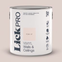 LickPro  2.5Ltr Pink 07 Vinyl Matt Emulsion  Paint