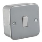 Knightsbridge  10AX 1-Gang 2-Way Metal Clad 10AX Switch with White Inserts