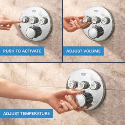 Grohe Precision SmartControl HP Rear-Fed Concealed Chrome Thermostatic Round Shower System 310