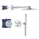 Grohe Precision SmartControl HP Rear-Fed Concealed Chrome Thermostatic Round Shower System 310