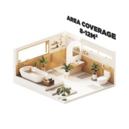 TCP  1300W Electric Wall-Mounted Oil Filled Towel Radiator with Heater 607mm x 515mm Black 4436BTU