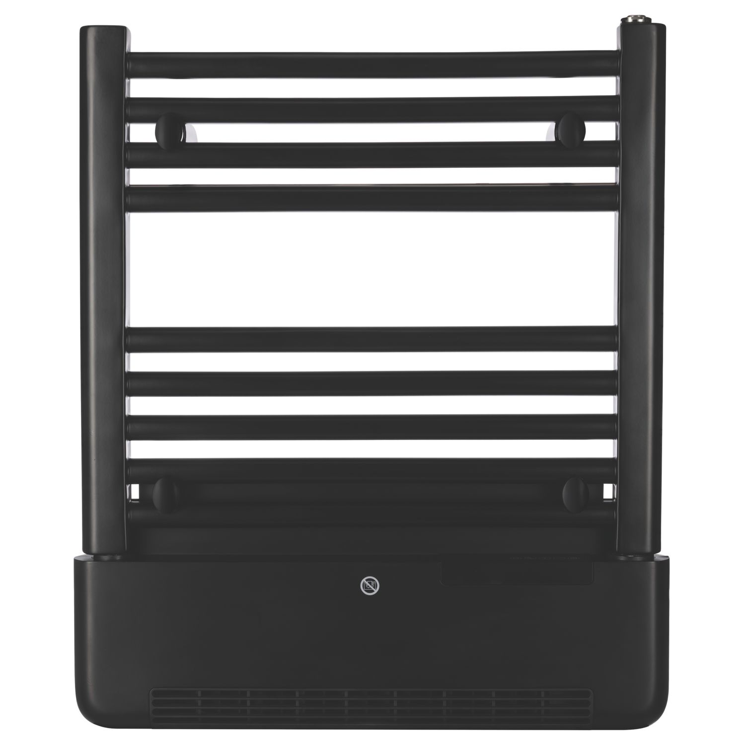 TCP 1300W Electric Wall-Mounted Oil Filled Towel Radiator with Heater 607mm x 515mm Black 4436BTU (410AC)