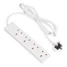 Essentials 13A 4-Gang Unswitched  Extension Lead White 2m