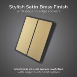British General Evolve 20A 16AX 2-Gang 2-Way Light Switch  Satin Brass