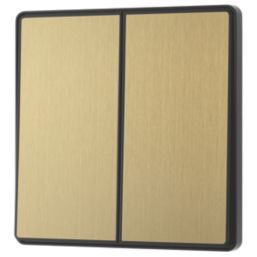 British General Evolve 20A 16AX 2-Gang 2-Way Light Switch  Satin Brass