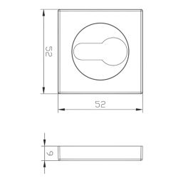 Cooke & Lewis Lormel Euro Escutcheon (Pair) Matt Black 52mm