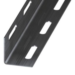 Essentials Perforated Black Angle Profile 1m x 38mm x 38mm