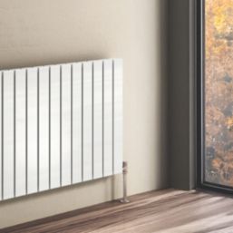 Reina Flat Double 600mm x 1402mm 5002BTU White Horizontal Designer Radiator