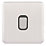 Schneider Electric Lisse Deco 10AX 1-Gang Intermediate Switch Brushed Stainless Steel with Black Inserts