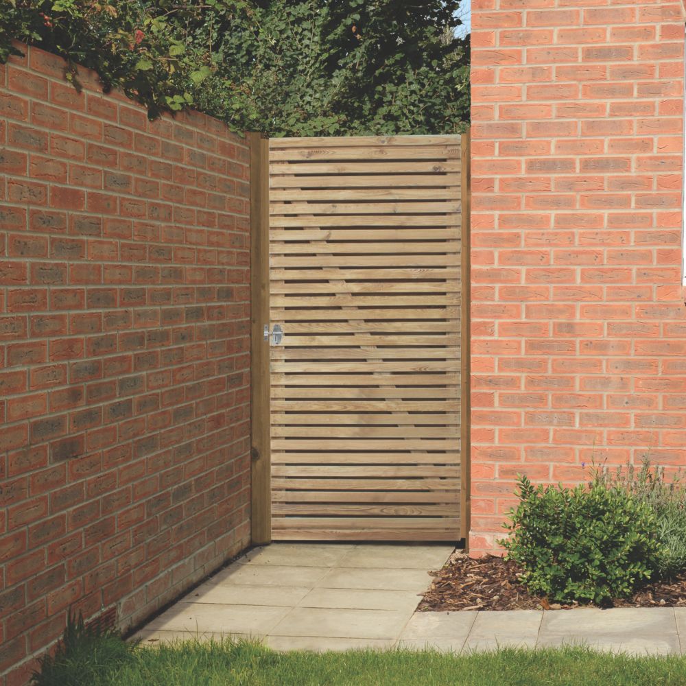 Wooden Garden Gate Side Gate Flat Top Timber with Latch H 183 cm x W 91 cm - 7