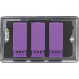 Knightsbridge  3-Gang 2-Way LED Intelligent Dimmer Switch  Matt Black