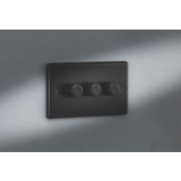 Knightsbridge  3-Gang 2-Way LED Intelligent Dimmer Switch  Matt Black