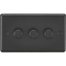 Knightsbridge  3-Gang 2-Way LED Intelligent Dimmer Switch  Matt Black