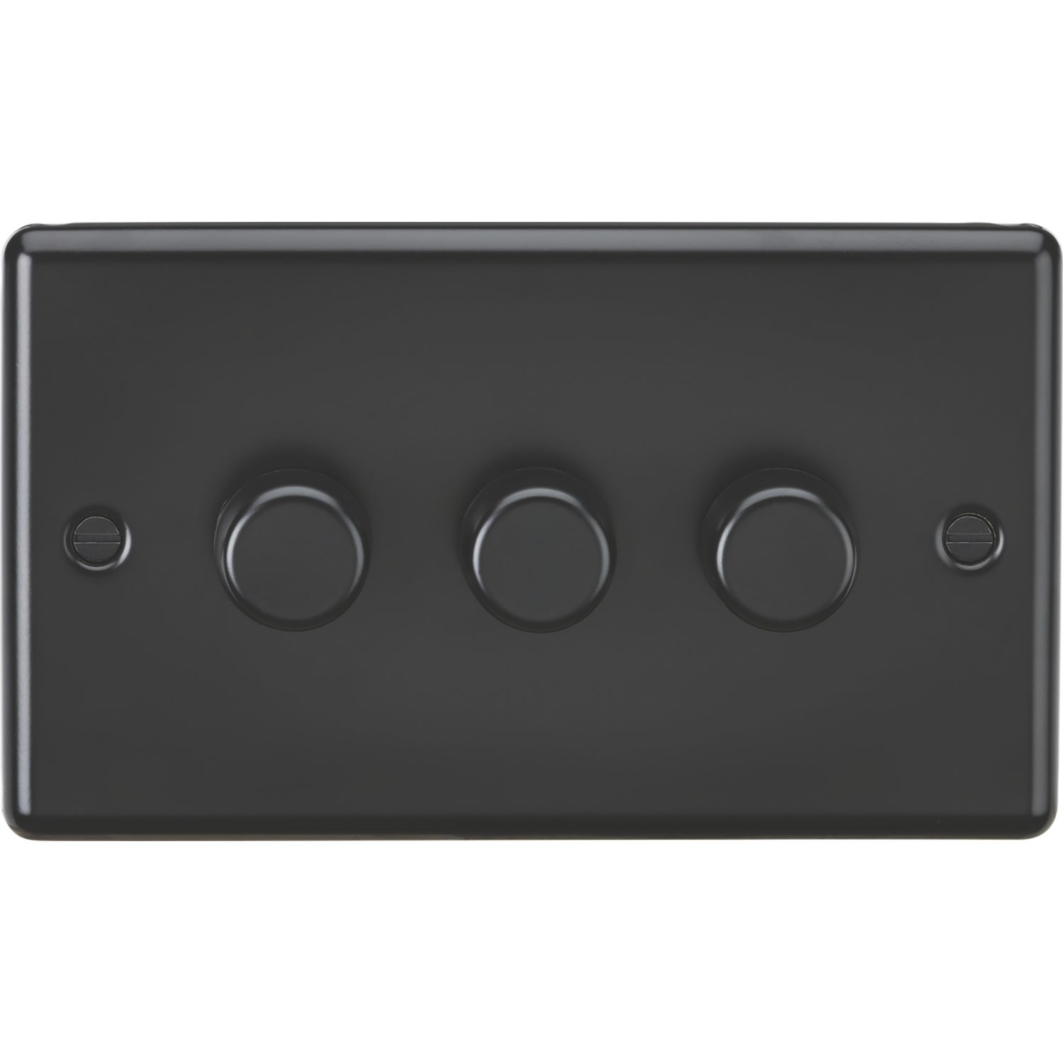 Knightsbridge 3-Gang 2-Way LED Intelligent Dimmer Switch Matt Black (410PY)