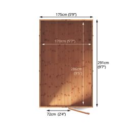 Mercia Modular 6' x 9' 6" (Nominal) Apex Shiplap T&G Timber Shed