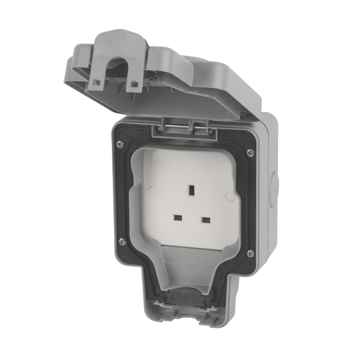MK Masterseal Plus IP66 13A 1-Gang Weatherproof Outdoor Unswitched Socket (41160)
