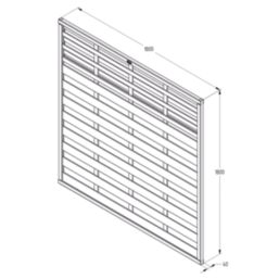 Forest Kyoto  Slatted Top Fence Panels Natural Timber 6' x 6' Pack of 6