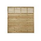 Forest Kyoto  Slatted Top Fence Panels Natural Timber 6' x 6' Pack of 6