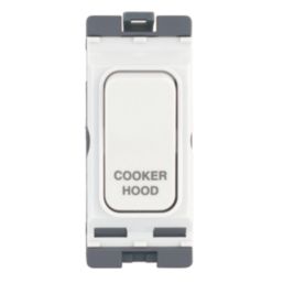 Hager Sollysta WMGSDP2/CHD 20A Grid 2-Pole Cooker Hood Switch White  with White Inserts