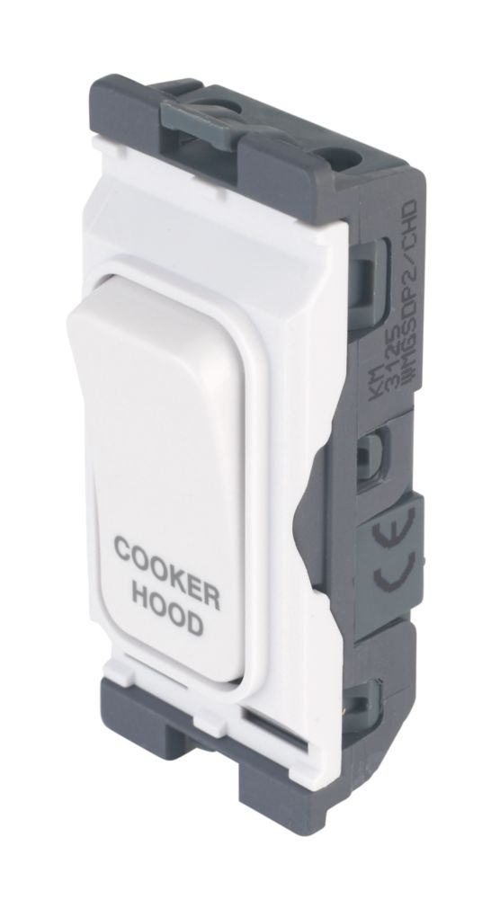 Hager Sollysta WMGSDP2/CHD 20A Grid 2-Pole Cooker Hood Switch White ...