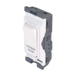 Hager Sollysta WMGSDP2/CHD 20A Grid 2-Pole Cooker Hood Switch White  with White Inserts