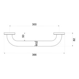 Glomma Straight Household Grab Rail White 300mm