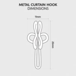 Renaissance Metal Curtain Hooks Chrome 100 Pack