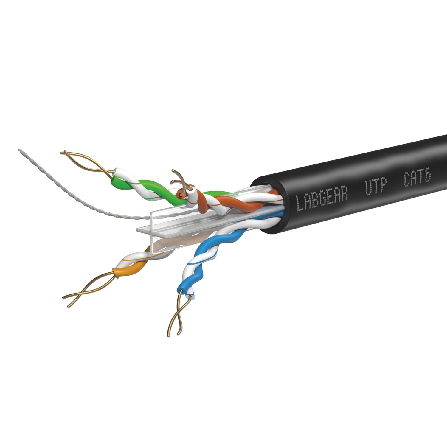Labgear Cat 6 Black 4-Pair 8-Core Unshielded Ethernet Cable 305m Box (411CL)