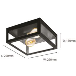 Eglo Alamonte 1 Outdoor 28W Twin Wall Light Black