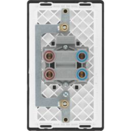 British General Evolve 45A 2-Gang 2-Pole Cooker Switch Grey with LED with Black Inserts