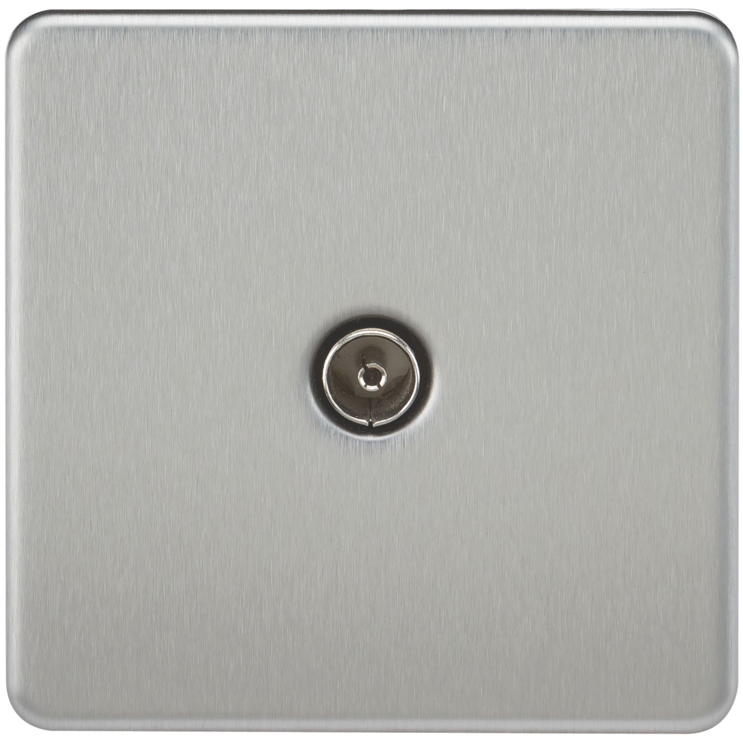 Knightsbridge 1-Gang Coaxial TV Socket Brushed Chrome (411TY)