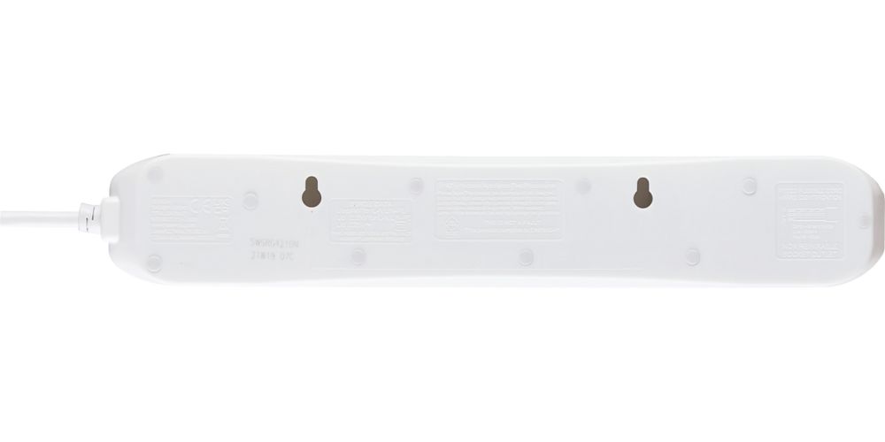 Rallonge Masterplug SWC4210N-MP – 4 Prises, 13A, 2 Mètres, Blanc Avec Interrupteur