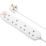 Masterplug 13A 4-Gang Switched Surge-Protected Extension Lead White 2m