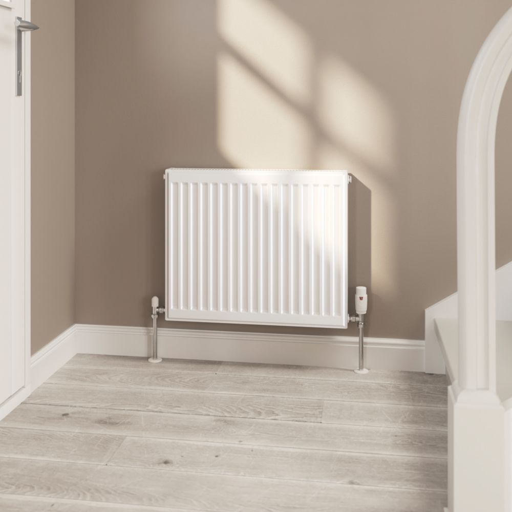 Flomasta Type 21 Double-Panel Plus Single Convector Radiator 500mm x 500mm  White 1960BTU - Screwfix