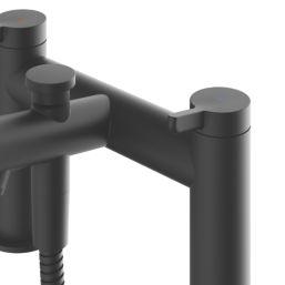 Swirl Bonda Black 192mm Deck Mounted Dual Control Manual Shower Mixer Tap