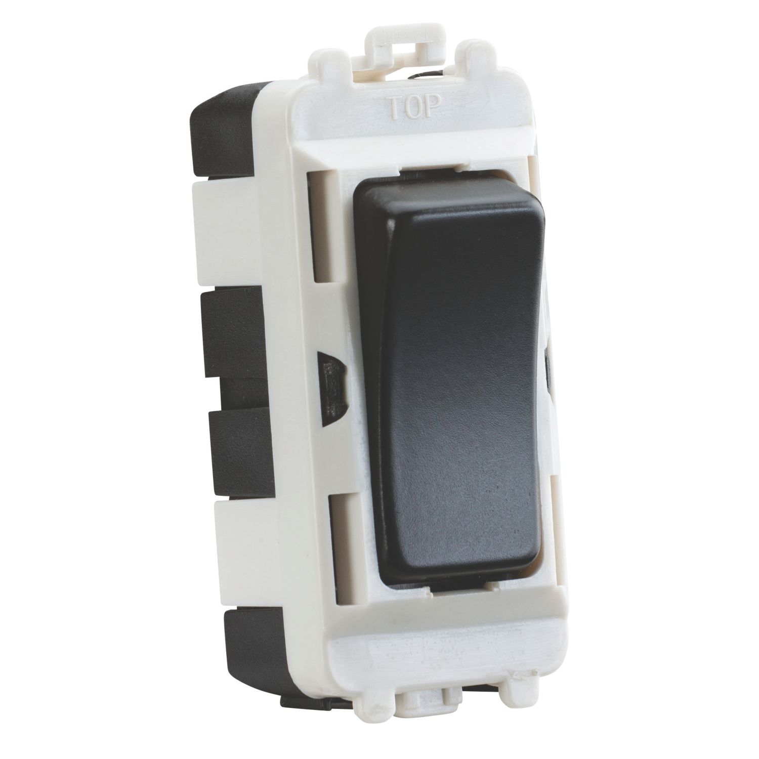 Knightsbridge 20AX Grid SP Centre Off Control Switch Matt Black (412CR)