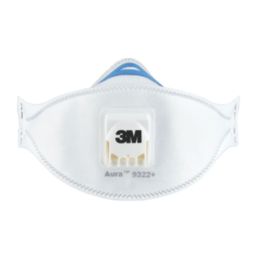 3M 9322+ Aura Cool Flow Comfort Disposable Valved Masks P2 2 Pack
