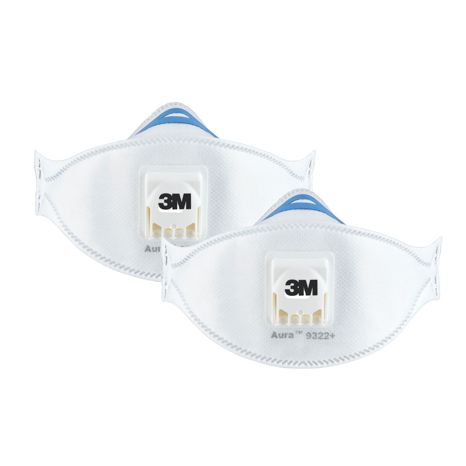 3M 9322+ Aura Cool Flow Comfort Disposable Valved Masks P2 2 Pack (412EJ)
