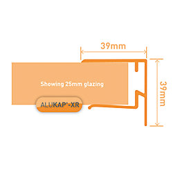 ALUKAP-XR White 25mm Sheet End Stop Bar 3000mm x 40mm