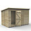 Forest 4Life 6' x 9' 6" (Nominal) Pent Overlap Timber Shed with Base