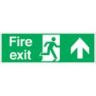 Essentials  Non Photoluminescent "Fire Exit Arrow Up" Signs 150mm x 450mm 100 Pack