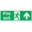 Essentials  Non Photoluminescent "Fire Exit Arrow Up" Signs 150mm x 450mm 100 Pack